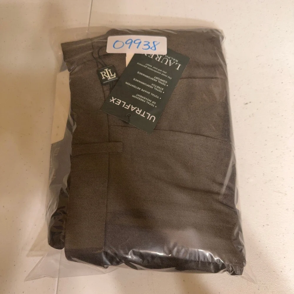 Lauren Ralph Lauren Dress Pants Mens 36x29 Taupe Ultraflex Pleated Preppy Office